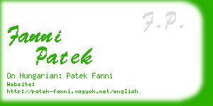 fanni patek business card